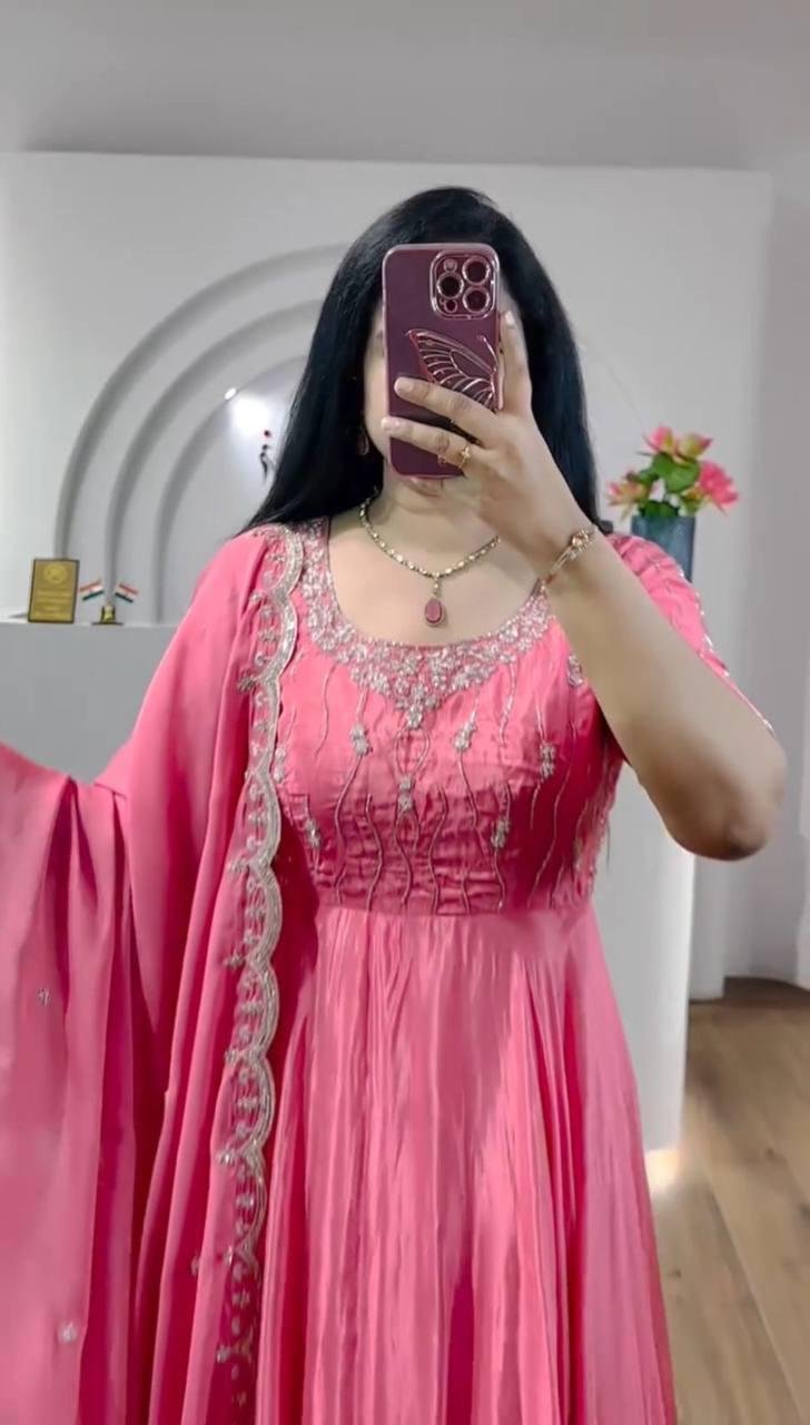 Chinon Heavy Embroidery Sequence Work